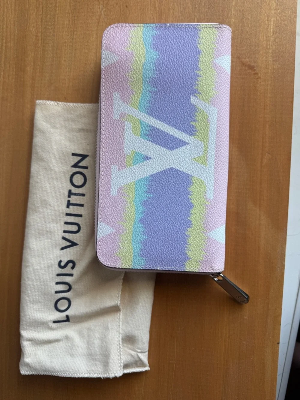 Louis Vuitton Pastel Multicolor Monogram Zip Wallet in Lavender, Pink & Yellow